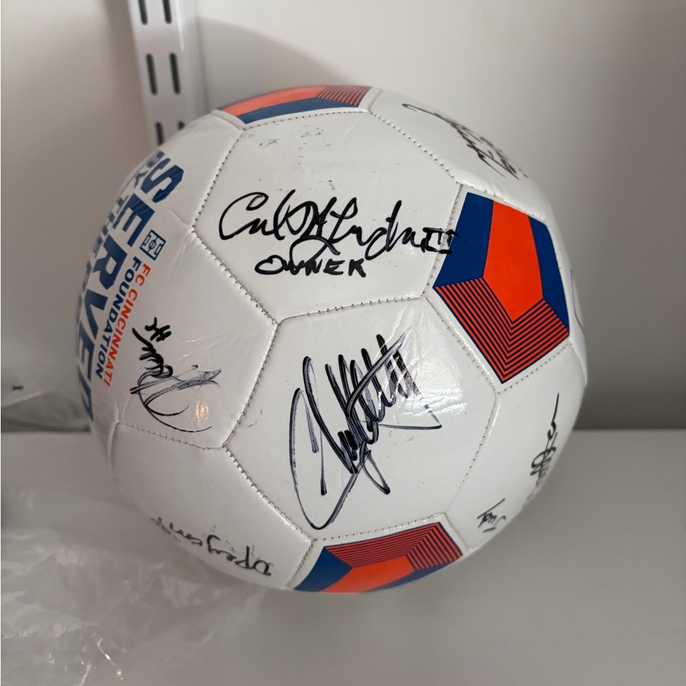 Signed FCC Cincinnati’s Soccer Ball 2025. Owner signed